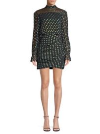 SALONI - RINA METALLIC POLKA DOT MINI SHEATH DRESS at Saks Fifth Avenue